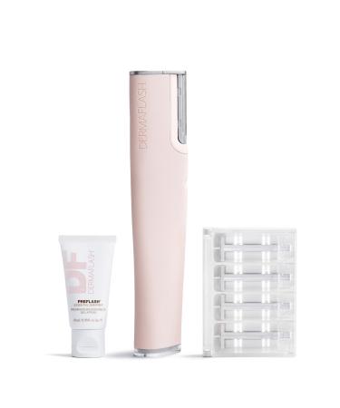 DERMAFLASH LUXE Device, Anti,Aging, Exfoliation, Hair Removal, and Dermaplaning Tool with Sonic Edge Technology and 4 Weeks of Treatment Blush LUXE +