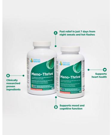 Platinum Naturals - Meno-Thrive 60 Vegan Liquid Capsules - Supports Heart Health and Cognitive Function - Relieve Hot Flashes and Night Sweats in Women 60 Count (Pack of 1) - Buy Online on GoSupps.com