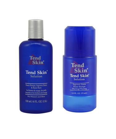 Tend Skin Razor Burn and Ingrown Hair Kit-Tend skin 4ounce + Roll on 2.5 ounce