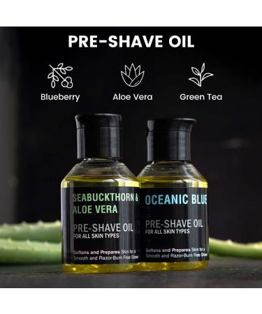 Pin k Woolf Pre-Shave Oil For Men (Oceanic Blue) Softens And Prepares Skin For A Smooth And Razor Burn Free Shave Suitable For All Skin Type - 50 ml (Pack Of 1) - Buy Online on GoSupps.com
