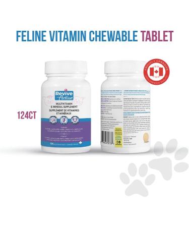 Revive Active - Feline Vitamins Chewable Tablet 124ct Multivitamin & Mineral Supplement for Cats - All-in-one multivitamin to support your cat's health and wellness. - Buy Online on GoSupps.com