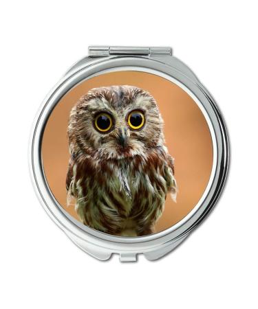 Mirror Compact Mirror owl decoy owl bird pocket mirror portable mirror