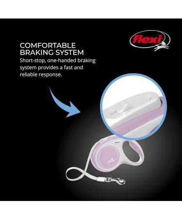 Flexi New Comfort Dog Leash - Ergonomic & Durable for Small Dogs up to 15kg | 4.8m Pink - Ideal for Comfortable Walks - Buy Online on GoSupps.com