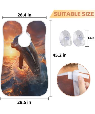Buy Animal Dolphin Sunset Beard Bib Apron - Best Beard Hair Catcher for Men | Perfect Father's Day & Christmas Gift for Dad or Husband - Buy Online on GoSupps.com