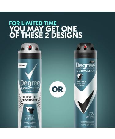 Degree Men MotionSense Antiperspirant Deodorant Dry Spray UltraClear Black+White 3.8oz (Pack of 3) - Long-lasting Odor & Sweat Protection - Buy Online on GoSupps.com