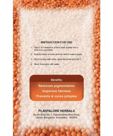 Plantalorre Herbals Masoor Dal Moisturizing Facewash Powder - 100 gm | Natural Skincare for All Skin Types - Free International Shipping - Buy Online on GoSupps.com
