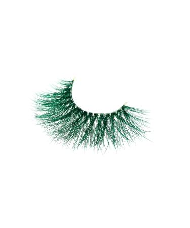VNIHTT 20mm 3D Mink Colored Eyelashes - Green Dramatic Look for Cosplay, Stage, Halloween - Soft & Fluffy Fake Lashes - 1 Pair - Buy Online on GoSupps.com