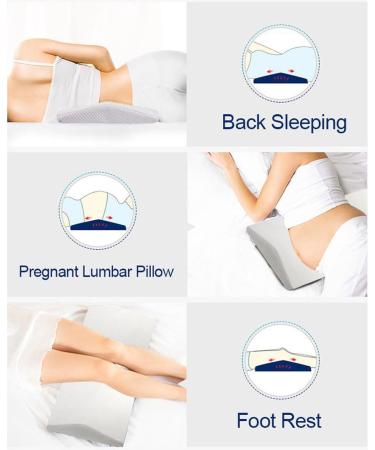 Sleeping Pillow - Memory Foam Lumbar Support Wedge Pillow Slow Rebound Memory Cotton Lumbar Cushion for Pregnant Women 23.5 * 12 Inch C - Buy Online on GoSupps.com