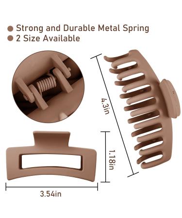 8 Pcs Nonslip Hair Claw Clips for Women and Girls - Strong Hold Matte Claw Clips - Vintage Jaw Clips in Cream, Beige, Dark Brown, Black - Buy Online on GoSupps.com