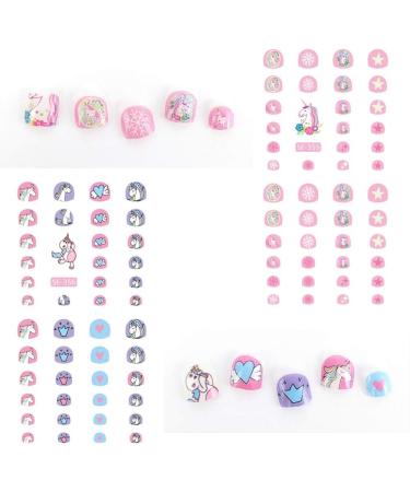 Yarlilyan Unicorn Kids Nail Sticker - 6 Sheets Blue Pink Beautiful Nail Art Decals - Buy Online on GoSupps.com