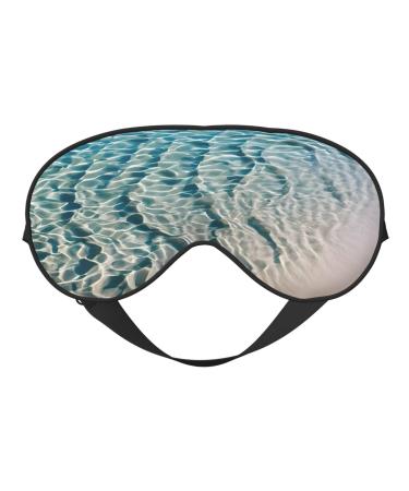 Sleep Mask Eye for Women Men Reusable Soft Blackout Eye Masks Covers for Night Better Sleep Travel Camping Road Trip Essentials Gifts for Him Her - Clear Sea Water