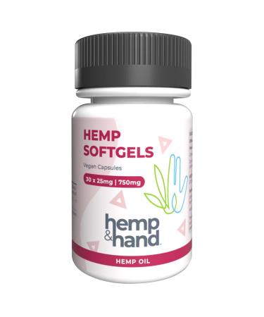 Hemp Softgels 750mg - Max Strength for Adults - Chill Inflammation Natural Pain Restful Sleep - by Hemp and Hand (25mg Softgel)