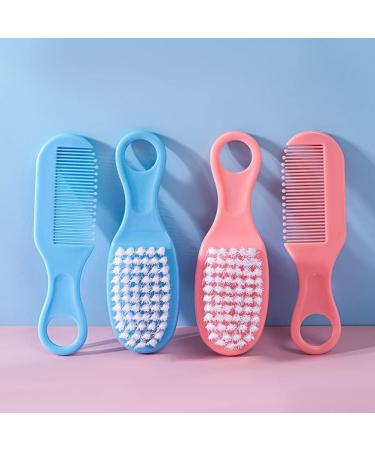 Meokro Baby Hair Brush Comb - Gentle ABS Nylon Massage Tool for Baby Pink - Buy Online on GoSupps.com
