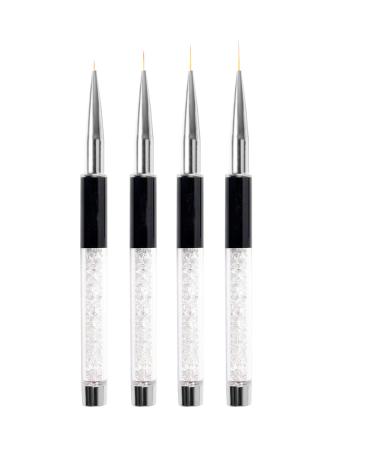 Nail art brush set 4 pieces of professional nail art malpinsel 5/7/9/11mm crystal acrylic uv gel nail art liner brush pen diy nail art tool