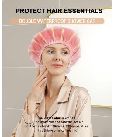 YIZIJIZI Heat Cap for Deep Conditioning - 2 Pack Aluminum Foil Hair Dyeing Cap for Home & Salon Use - Pink - Buy Online on GoSupps.com