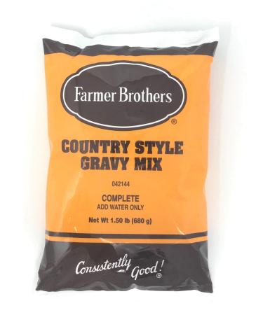 Farmer Brothers Instant Country Gravy Mix 1.5 lb Bag (Pack of 6)