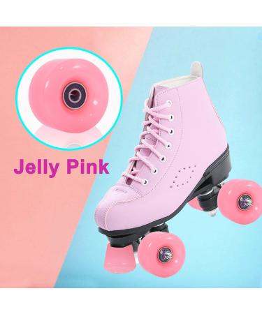 VNAKER 8 Pack Quad Roller Skate Wheels Set with Toe Stoppers 58mm x 32mm 82A Outdoor/Indoor Quad Roller Skate Wheels - Pop Quad Roller Skate Wheels Pink - Buy Online on GoSupps.com