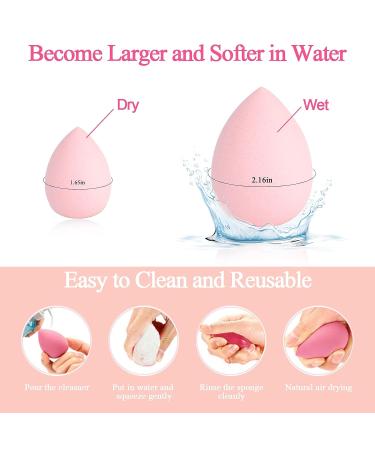 COSTICA 8 Pcs Makeup Sponge Set for Foundation, Cream, Powder - Multi-colored Beauty Blender with 2 Mini Sponges (Pink) - Buy Online on GoSupps.com