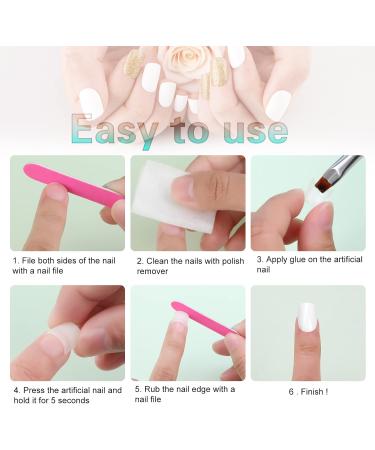 MWoot 500 Pieces Short Fake Nail Tips - French Square Acrylic Half Cover False Nails for DIY Manicure | 10 Sizes for Women - Buy Online on GoSupps.com