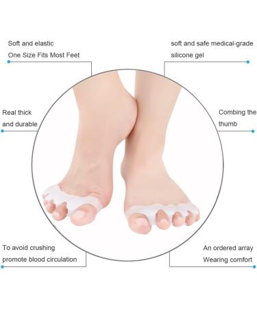 Bestrice Gel Toe Separator: Toe Spacers for Sports, Yoga, Running | Bunion Pain Relief, Toe Straightener, Achilles Stretcher | Pure White (1 pair) - Buy Online on GoSupps.com