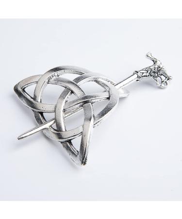 Viking Celtic Hair Clip YAIYEFU Celtics Knots Hairpins Retro Silver Hair Sticks Hair Pin Hair Accessories for Long Hair Women Girls (Metal Hairpin)