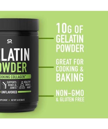 Buy Sports Research Unflavored Gelatin Powder - 16 oz (454g) for Healthy Recipes & Wellness - Buy Online on GoSupps.com