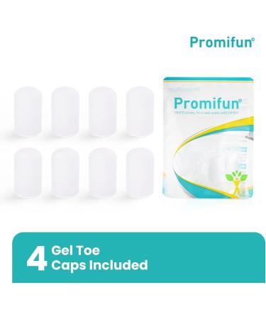 Silicone Toe Protectors - 4 Pairs Gel Toe Sleeves with Aloe Vera for Pain Relief & Protection from Corns - Transparent Color Medium Size - Buy Online on GoSupps.com