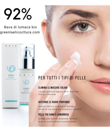 Anti-aging moisturizing face serum formulated with 92% pure organic snail slime deeply hydrates smoothes wrinkles eliminates spots and scars elasticizes the skin 30 ml - Buy Online on GoSupps.com