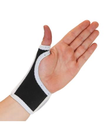 Solace Bracing Thumb Support Max - British Made NHS Splint for CMC Pain, Arthritis, Tendonitis - Black/White S - Left Hand - Buy Online on GoSupps.com