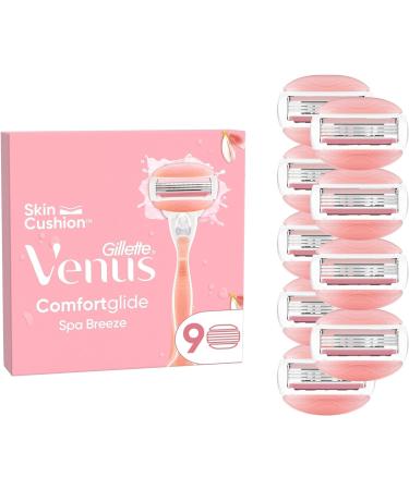 Gillette Venus Comfortglide Spa Breeze Razor for Razor Women 9 Replacement Blades for women's razors with triple blade 9 sound - Buy Online on GoSupps.com