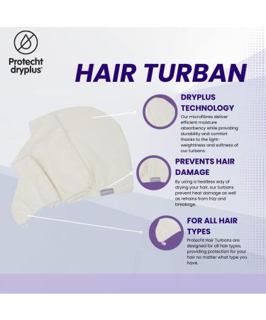 PROTECHT DRYPLUS Super Absorbent Microfibre Hair Turban - White | One Size - Buy Online on GoSupps.com