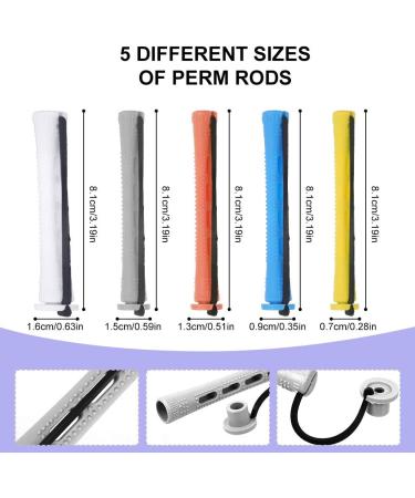 Moguer 60Pcs Hair Perm Rods Cold Wave Rods Plastic Hair Curling Roller Various Medium Small Hair Curler Styling Tools for Women Girls Hair Hairdressing 5 Sizes - Buy Online on GoSupps.com