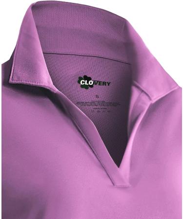 CLOVERY Women's Sport Wear Polo Shirt - Short Sleeve, Small, Purple - Buy Online on GoSupps.com