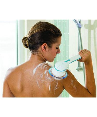 Electric Bath Brush Extra Long Handle (38 cm) 4 in 1 Multifunctional Back Scrubber Waterproof Shower Brush for Man Woman