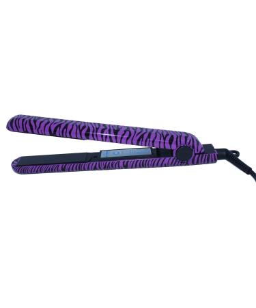 RoyalCraft Hair Straightener Iron Purple & Black Zebra Print Ceramic Professional Immediate Heat Up.