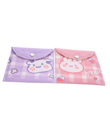 Orfofe 2st Small Article container menstrual bag with large capacity pocket for women's bandages portable bag decorative case from the time pads pu high capacity girls