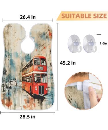 City Double Decker Bus Beard Bib Apron | Beard Hair Catcher for Men | Perfect Gifts for Dad Father's Day Anniversary Christmas - Buy Online on GoSupps.com