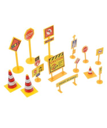jojofuny 5 Sets Car Flag Car Decor Construction Traffic Sign Car Ornament Food Signs Signal Light Model Cupcake Toppers Fireman Dreamer Cake Topppers Cupcake Topppers Toys Baby Mini Truck As Shown 6.6*5.5CM