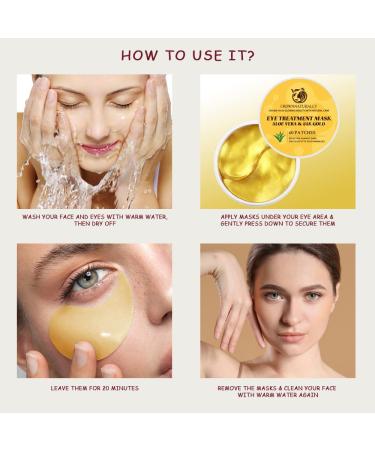 120PCS 24K Gold Under Eye Patches with Aloe Vera Anti-Wrinkle Moisturizing Eye Masks for Dark Circles & Puffiness | 60 Pairs (Pack of 2 - Buy Online on GoSupps.com
