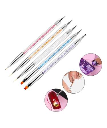 5 Pcs Nail Art Brush Set - Multicolored Nail Design Liner & Dotting Pens for UV Gel & Acrylic Nails | Best Nail Accessories - Buy Online on GoSupps.com