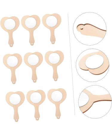 EXCEART Small Wooden Mirror Ornament Crafts - Kids Educational DIY Toy 10pcs Light Brown - Buy Online on GoSupps.com