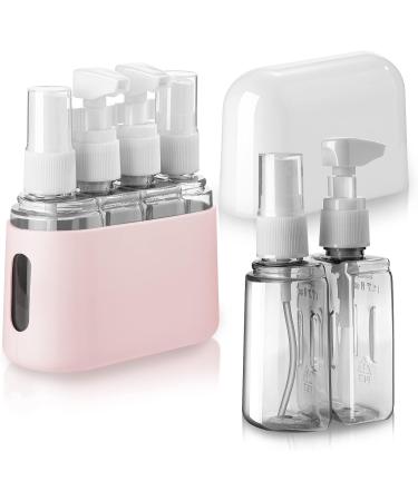 Buy Madenia Travel Bottles Set - 50ml Clear Air Travel Containers for Cosmetics - 4 Pcs with Labels & Storage Box - Pink | International Shipping Available - Buy Online on GoSupps.com