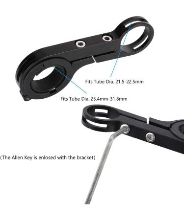 Bike Double Handlebar Extender 11.8in Aluminum Alloy Long Bracket for Mounts, Headlights, Phone - Fits 31.8mm/25.4mm Caliber - Buy Online on GoSupps.com