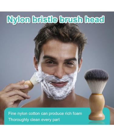 NHPY Men's Razor Brush - Premium Wooden Shaving Brush for Beard & Facial Hair Cleaning | Perfect for Smooth Shaving & Soap Foaming - Buy Online on GoSupps.com