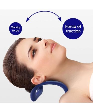 Fdit Cervical Traction Device Pillow - Blue Neck Stretcher for Home Anti-Deformation Curvature Smoothing Plastic Pillow - Buy Online on GoSupps.com