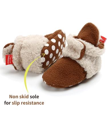 EDOTON Unisex Newborn Winter Boots - Warm Stripe Non-Slip Bootie Sock 12-18 Months (Coffee) - Buy Online on GoSupps.com