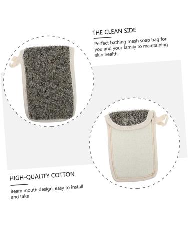 CANIGHT 2pcs Black Linen Soap Bag Cleaning Scrubber Soap Exfoliating Pouch Soap Scrubber Pouch Bubble Flax - Buy Online on GoSupps.com