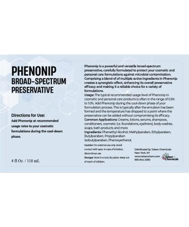 Phenonip Natural Preservative for Lotion & Cream 8 Oz | Organic DIY Preservative by Talsen Chemicals - Buy Online on GoSupps.com