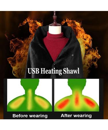 Portable USB Electric Heating Ceiling Scarf | 3 Heating Settings | Soft Fleece | Black | Ideal for Warmth Anywhere - Buy Online on GoSupps.com