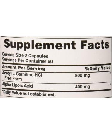 Puritan's Pride Acetyl L-Carnitine Free Form 120 Count - Premium Quality Supplement - Buy Online on GoSupps.com